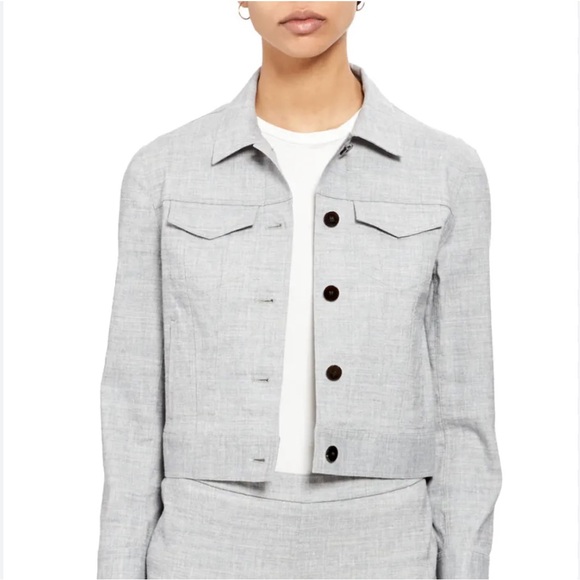 Theory Jackets & Blazers - Theory Jacket Cropped Button-Front Denim